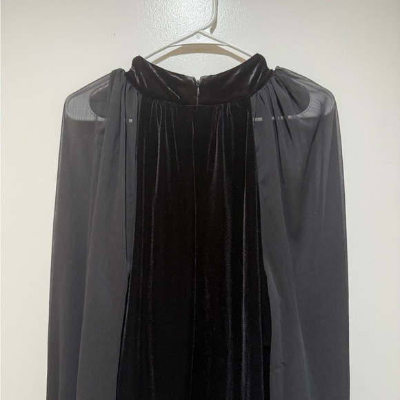 New Calvin Klein Velour Velvet Black Puff Sleeve Knee Dress 18W Whimsygoth Holid - Picture 11 of 11